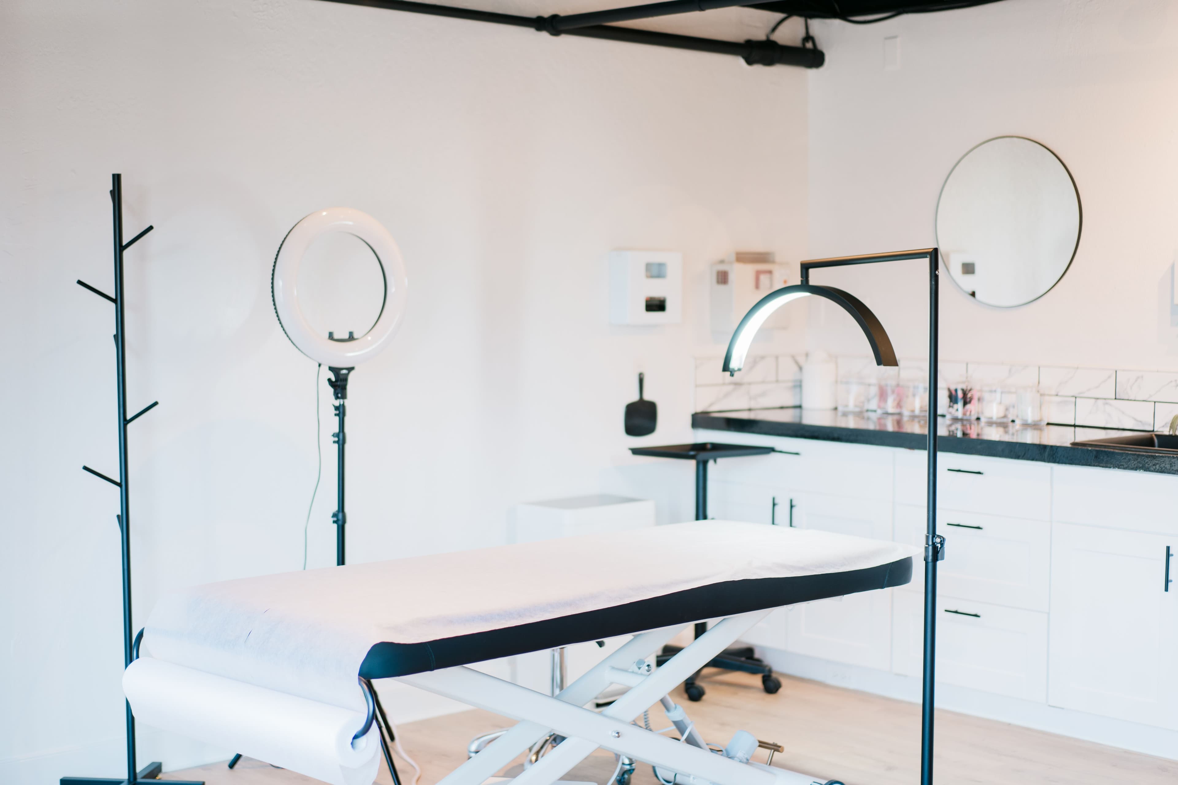 A treatment room prepared for the next patient